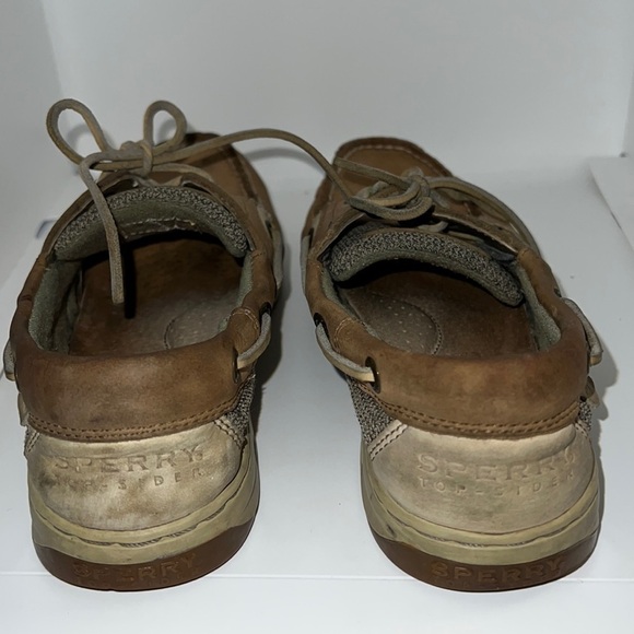 Sperry Top Sider Songfish leather woman’s lace up loafers sz 7 M linen oat - Picture 3 of 10